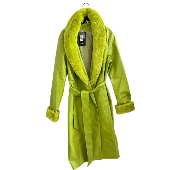 Fashion Nova Jackets & Coats Lime Green Fuzzy Coat Poshmark